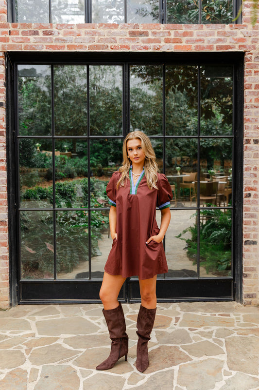 Multicolor Band Mini Dress