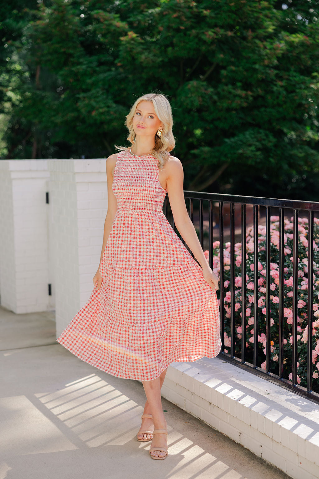 Sleeveless Gingham Dress