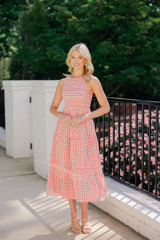Sleeveless Gingham Dress