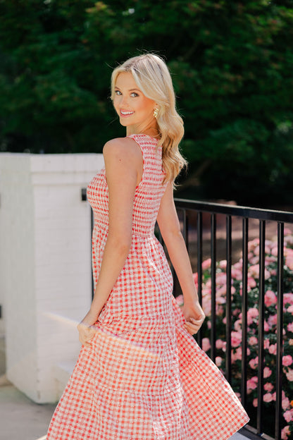 Sleeveless Gingham Dress