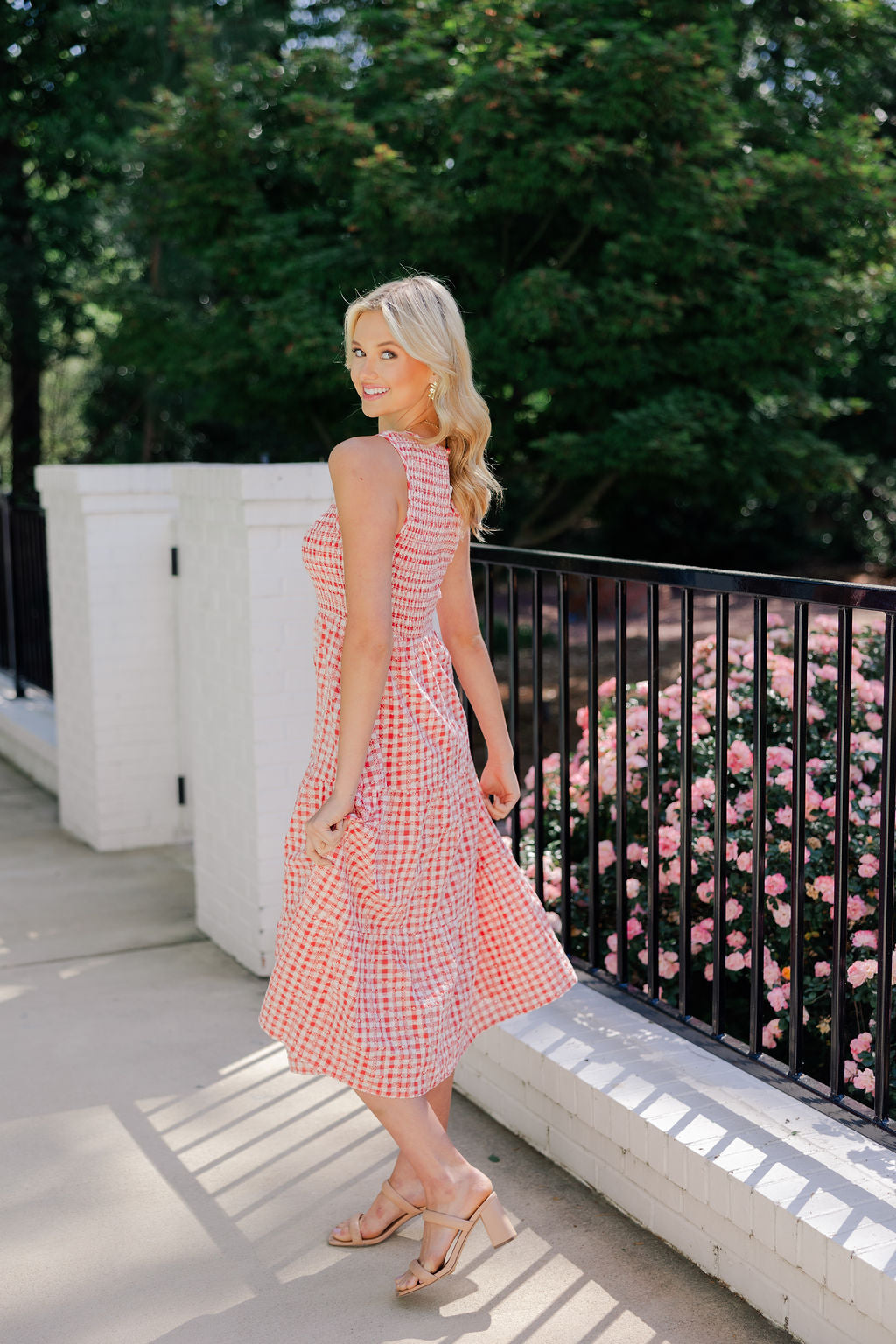 Sleeveless Gingham Dress