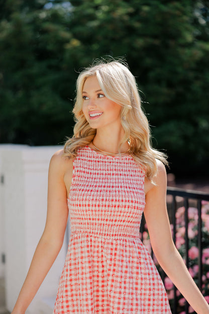 Sleeveless Gingham Dress