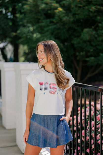 USA Crop Tee