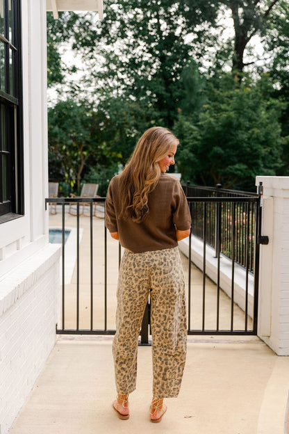 Leopard Denim Pants