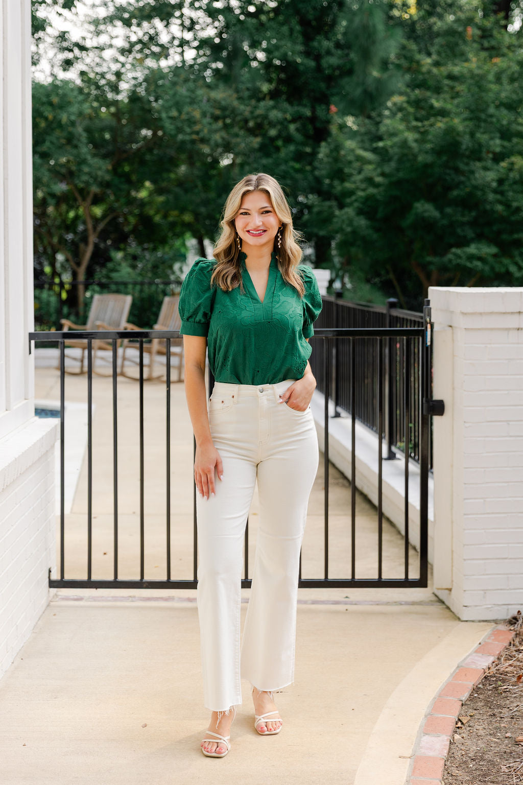Floral Embroidered Short Sleeve Top
