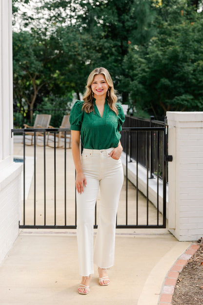 Floral Embroidered Short Sleeve Top