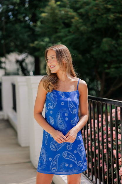 Paisley Slip Mini Dress