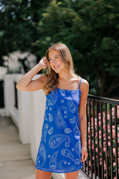 Paisley Slip Mini Dress