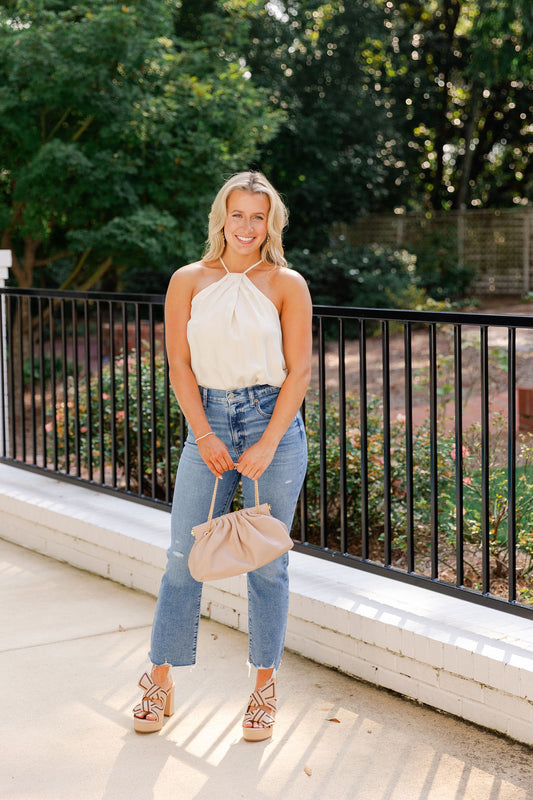 Paulie Pleated Halter Top