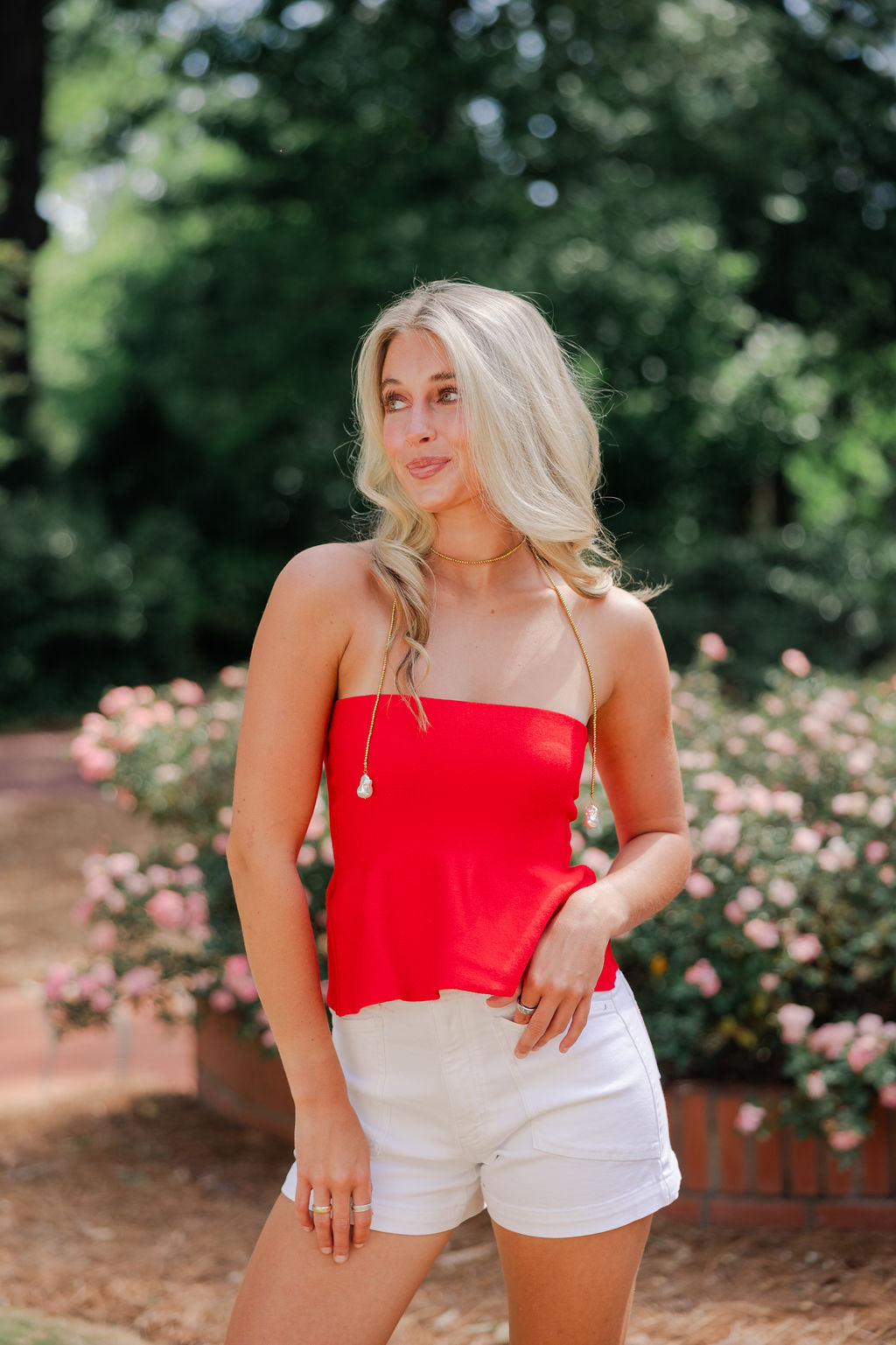 Ellie Strapless Knit Peplum Top