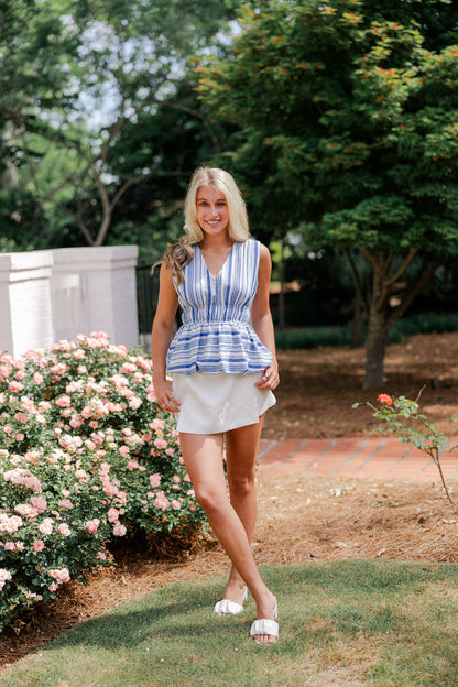 Sleeveless Striped Patterned Top