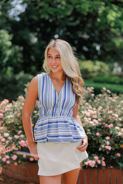 Sleeveless Striped Patterned Top