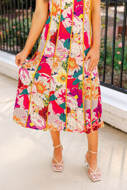 Floral Tiered Midi Dress