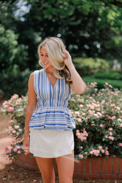 Sleeveless Striped Patterned Top