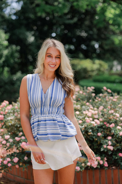 Sleeveless Striped Patterned Top
