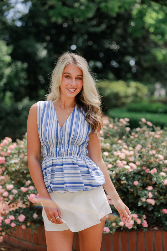 Sleeveless Striped Patterned Top