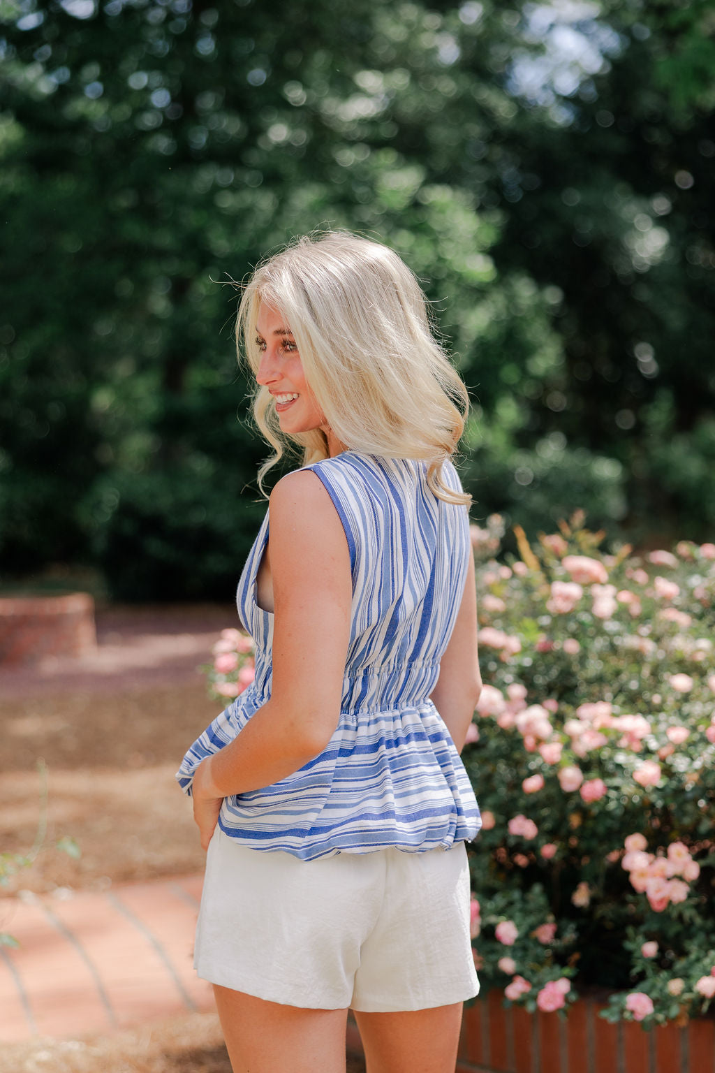 Sleeveless Striped Patterned Top