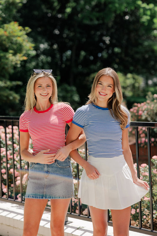 Olivia Striped Contrast Baby Tee
