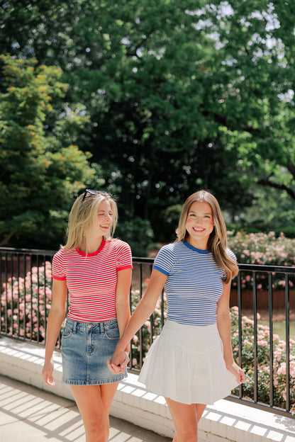 Olivia Striped Contrast Baby Tee