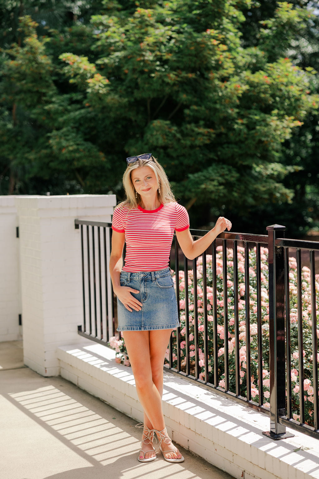 Olivia Striped Contrast Baby Tee