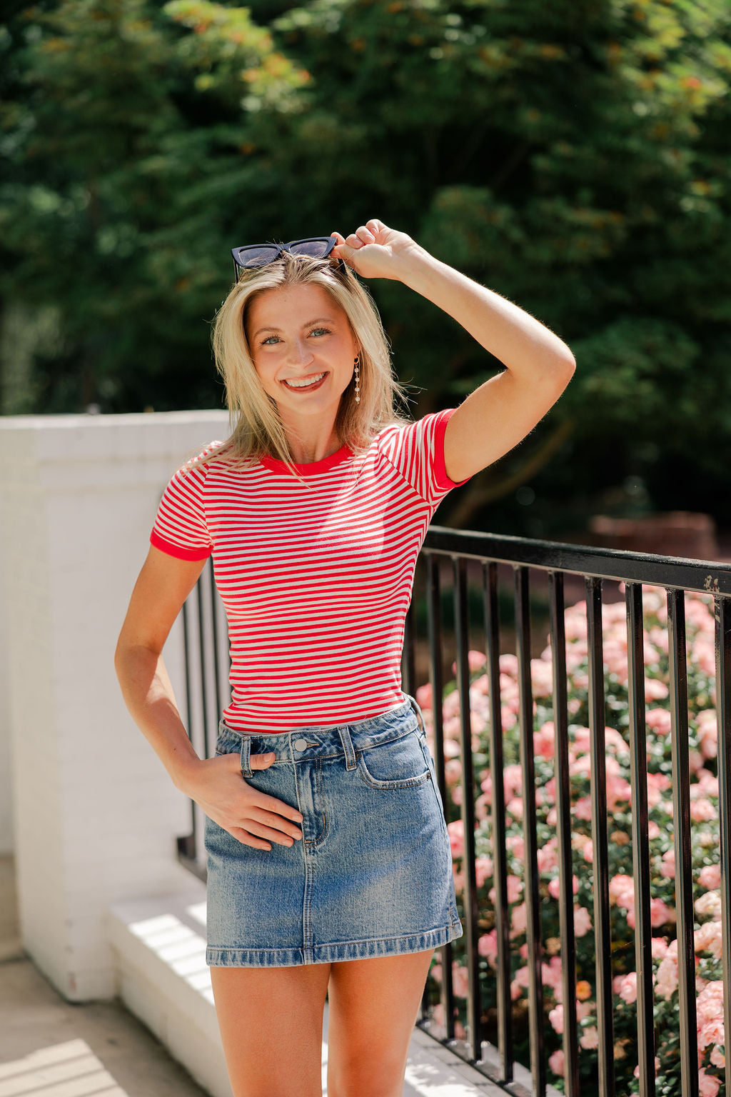 Olivia Striped Contrast Baby Tee