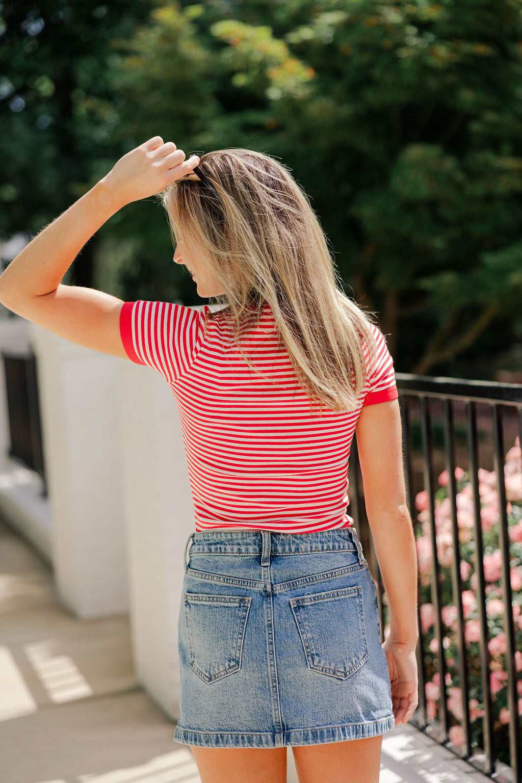 Olivia Striped Contrast Baby Tee