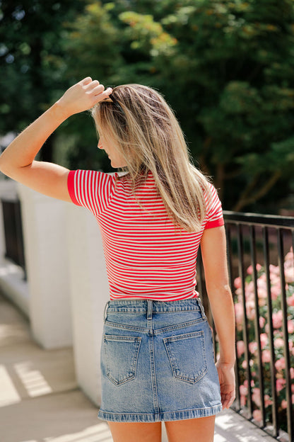 Olivia Striped Contrast Baby Tee