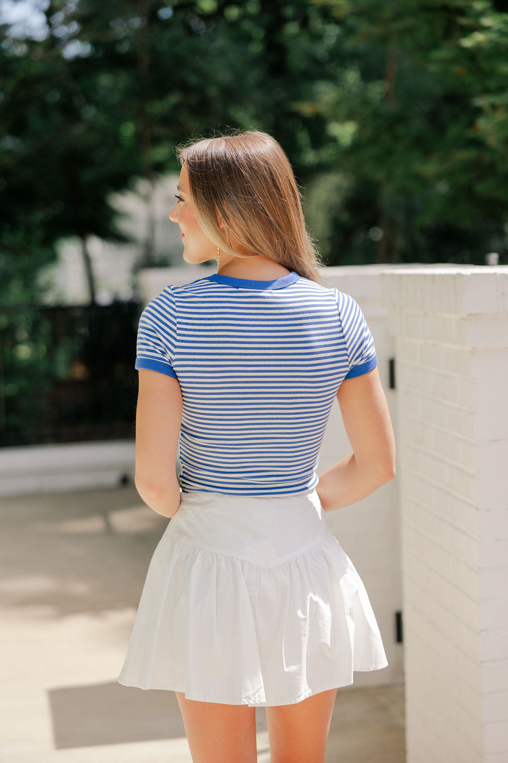 Olivia Striped Contrast Baby Tee