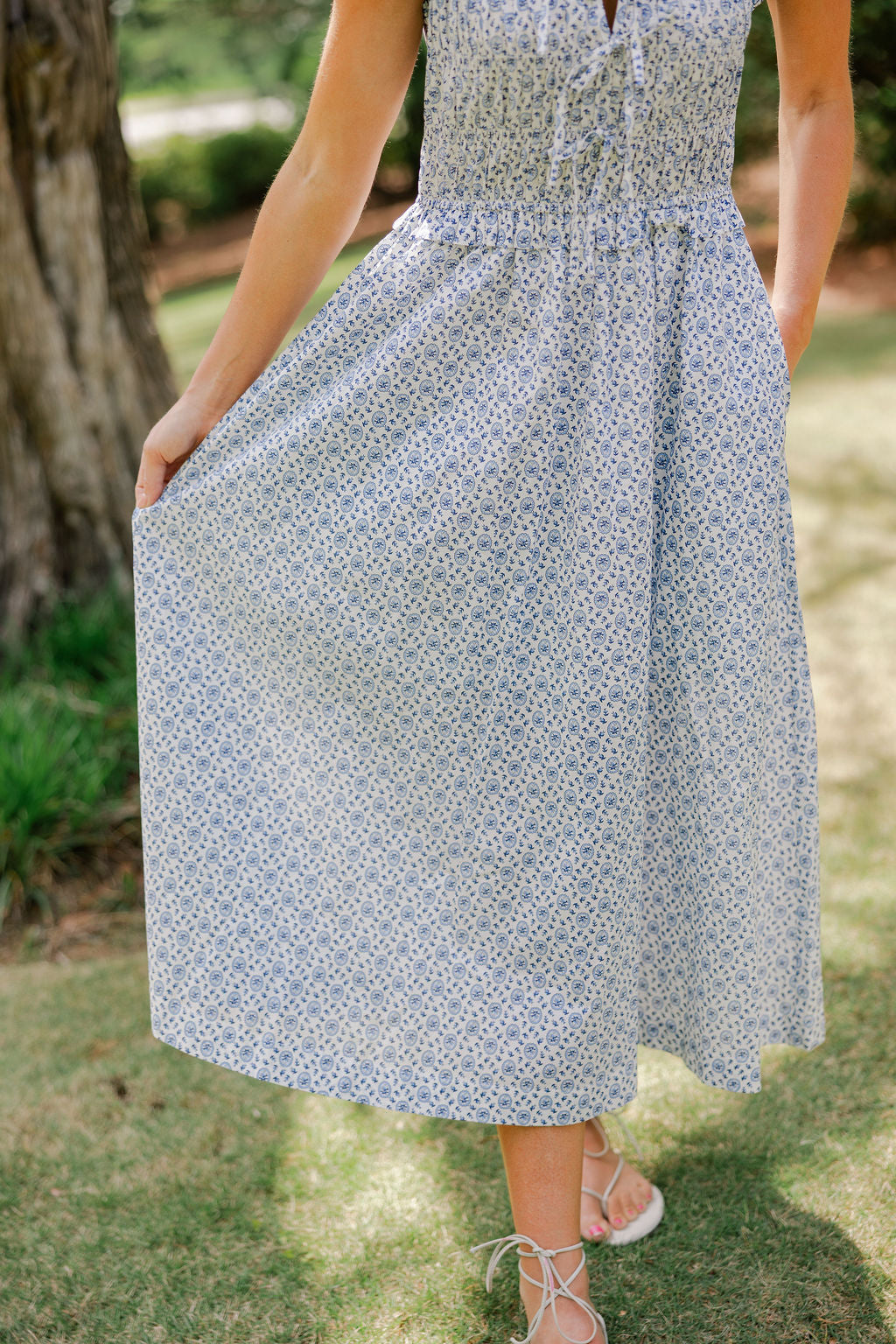Floral Front Tie Midi Dress