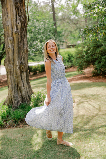 Floral Front Tie Midi Dress