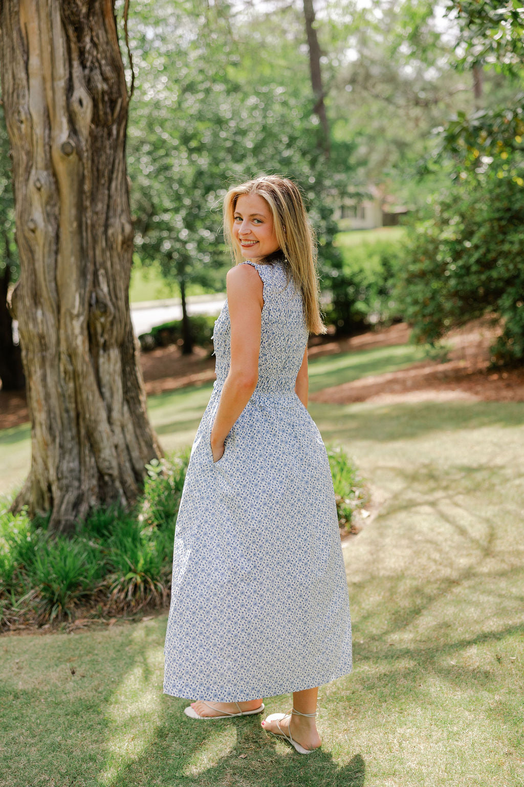 Floral Front Tie Midi Dress