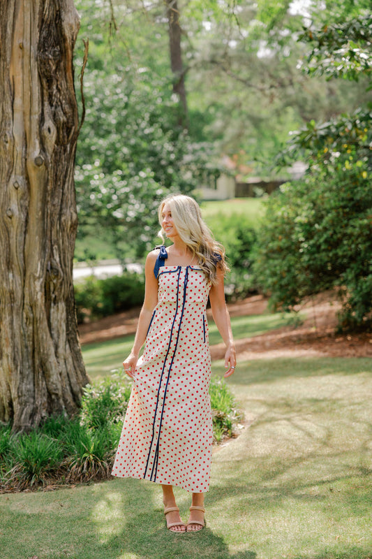 Polkadot Tie Strap Dress