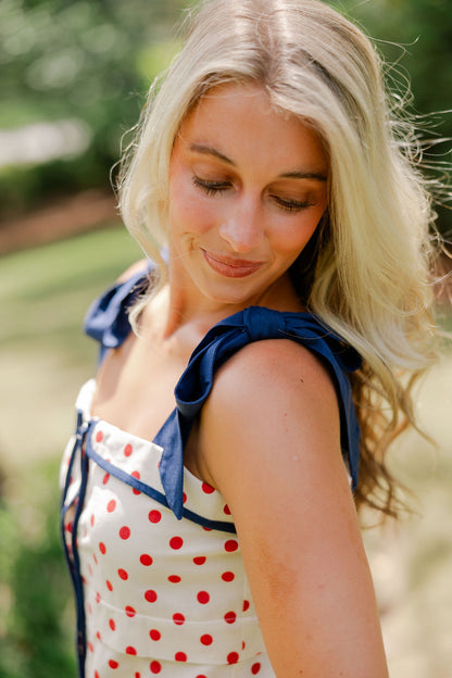 Polkadot Tie Strap Dress