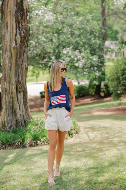 American Flag Sweater Tank