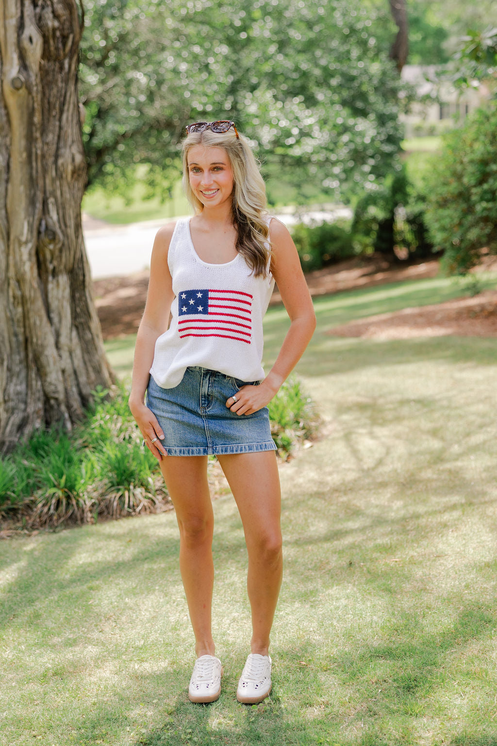 American Flag Sweater Tank