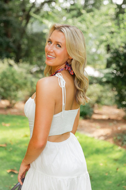 Kinsley Smocked Back Tiered Midi Dress
