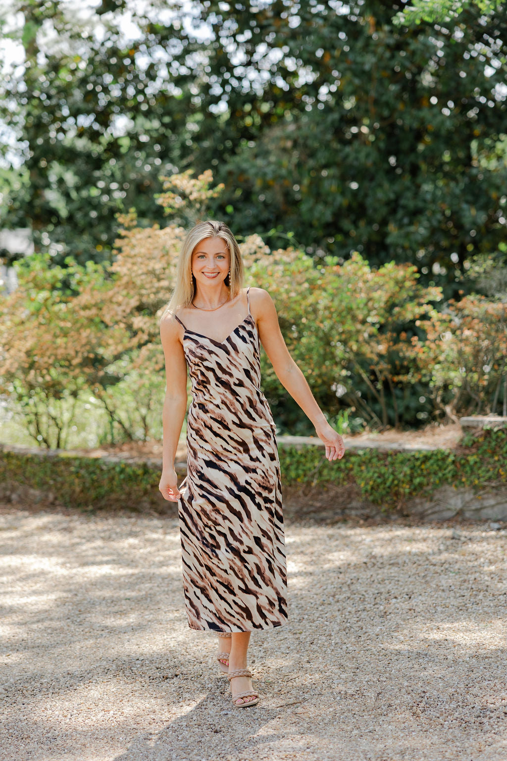 Kira Abstract Print Slip On Dress