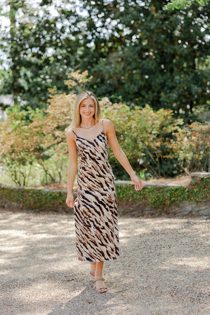Kira Abstract Print Slip On Dress