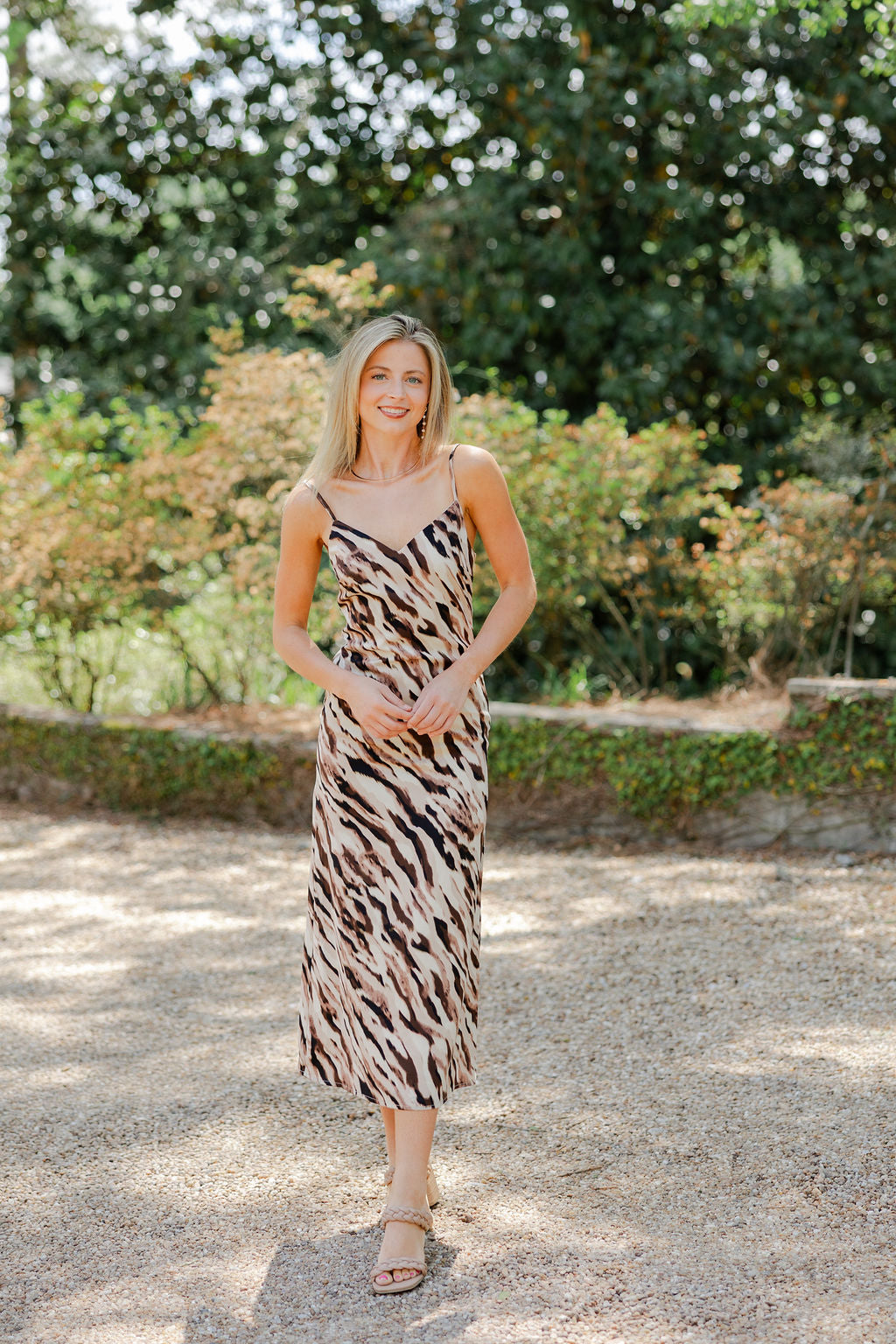 Kira Abstract Print Slip On Dress