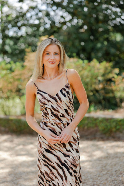 Kira Abstract Print Slip On Dress