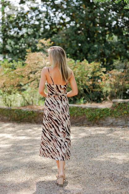 Kira Abstract Print Slip On Dress