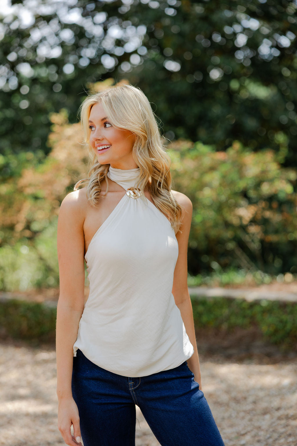 Hardware Detail Halter Top