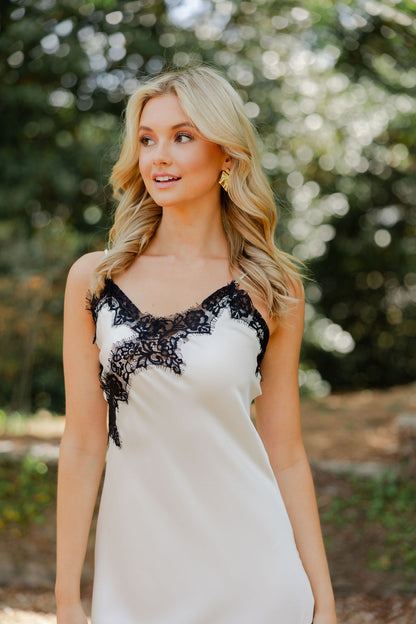 Asymmetrical Satin Lace Dress