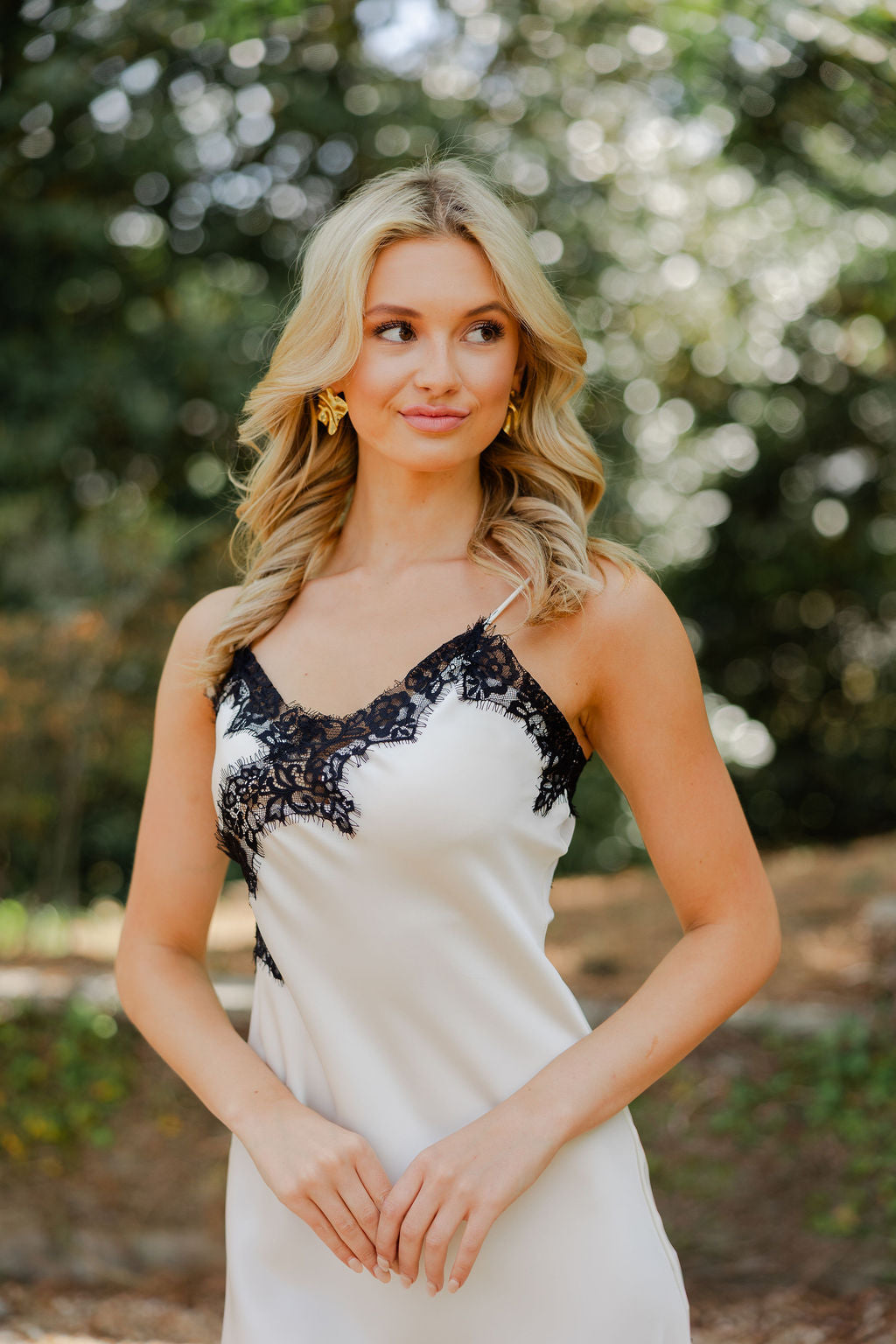 Asymmetrical Satin Lace Dress