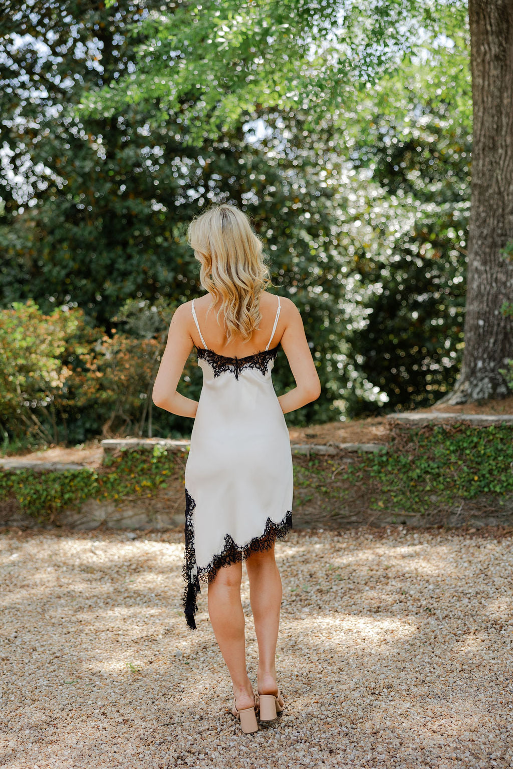 Asymmetrical Satin Lace Dress