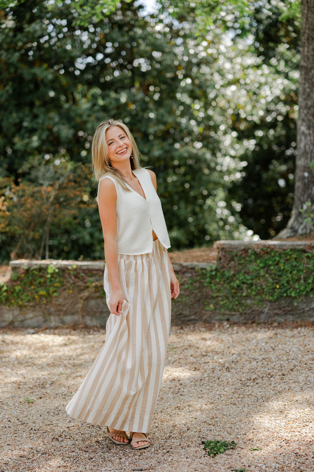 Elastic Waist Maxi Skirt