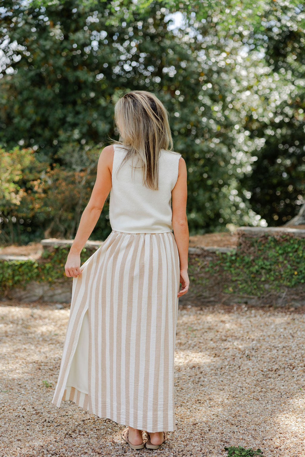 Elastic Waist Maxi Skirt