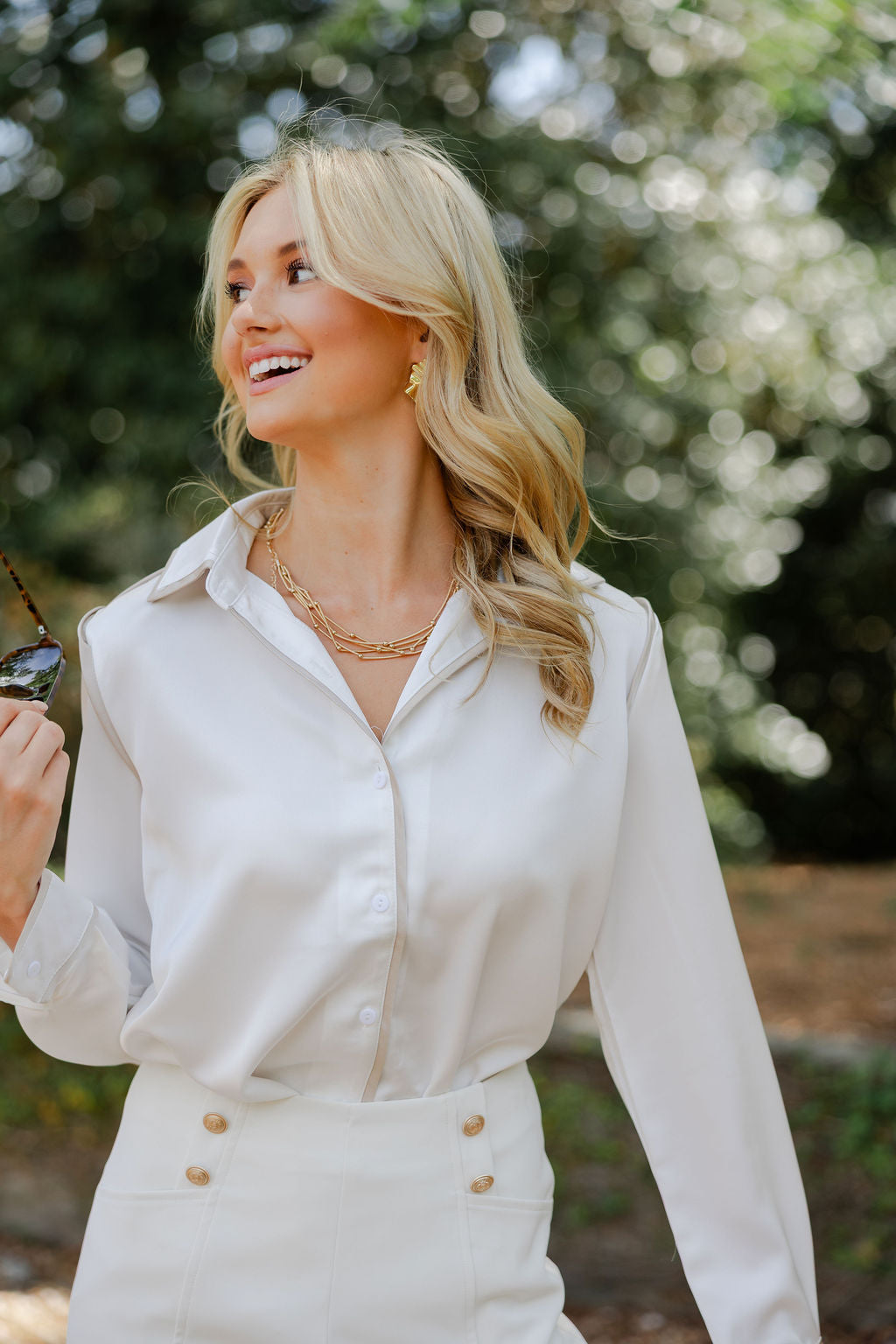 Contrast Piping Button Up Shirt