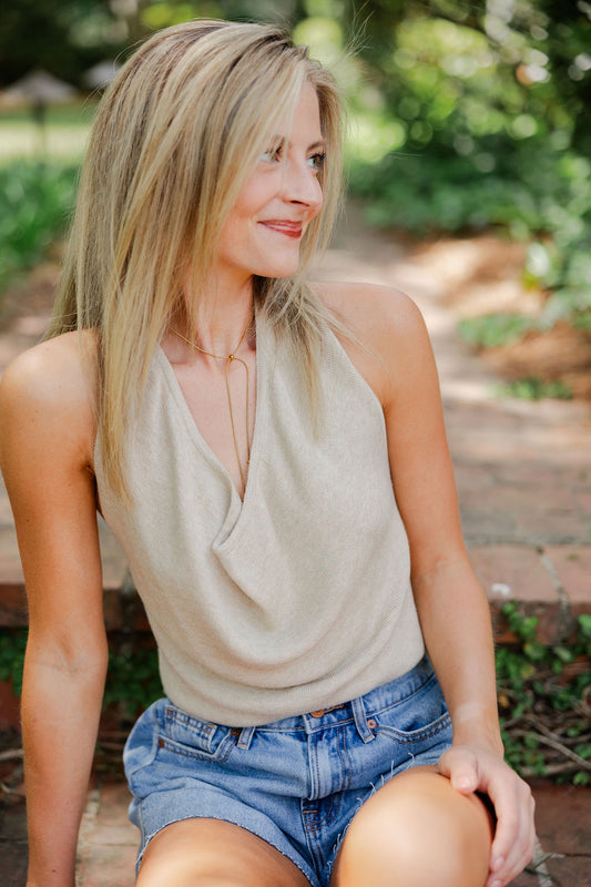 Mila Cowl Neck Halter Top