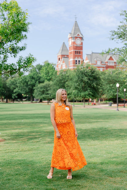 Ball Trim Maxi Skirt